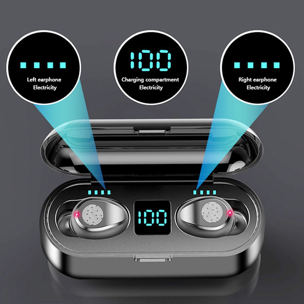 Wireless Bluetooth Headset 5.0 Digital Display Dual Call Power Display Movement