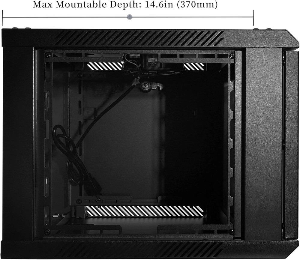 RackPath 6U Wall Mount Server Cabinet Network Rack Enclosure, Quiet Cooling Fan