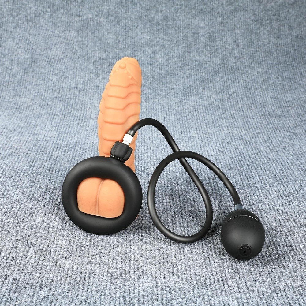 Male Inflatable Cockring Silicone Penis Ring Enhancer Ejaculation Delay Erection
