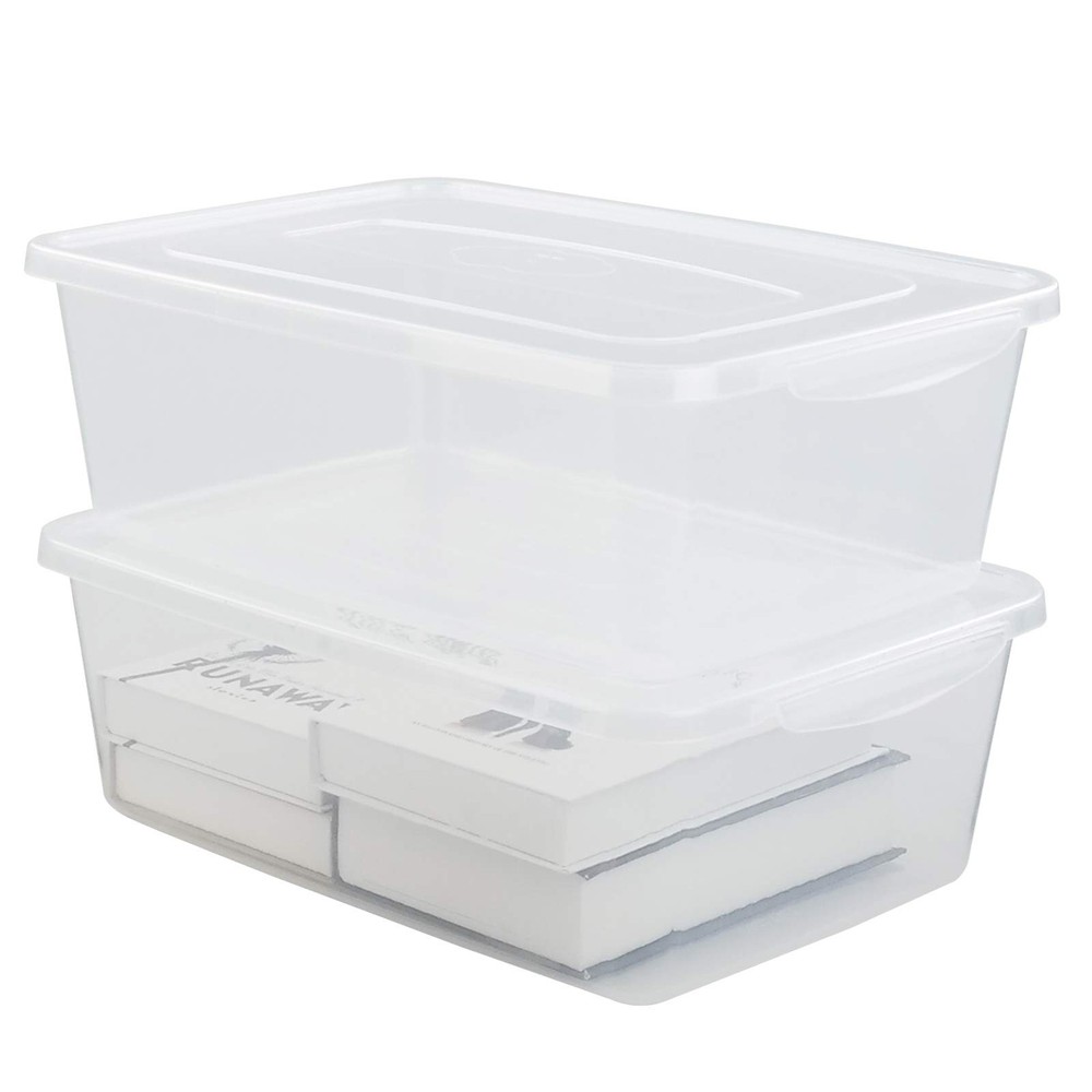 Gloreen Clear Storage Bin, 16 Quart Latch Bins/Containers/Boxes with Lid, Pack o