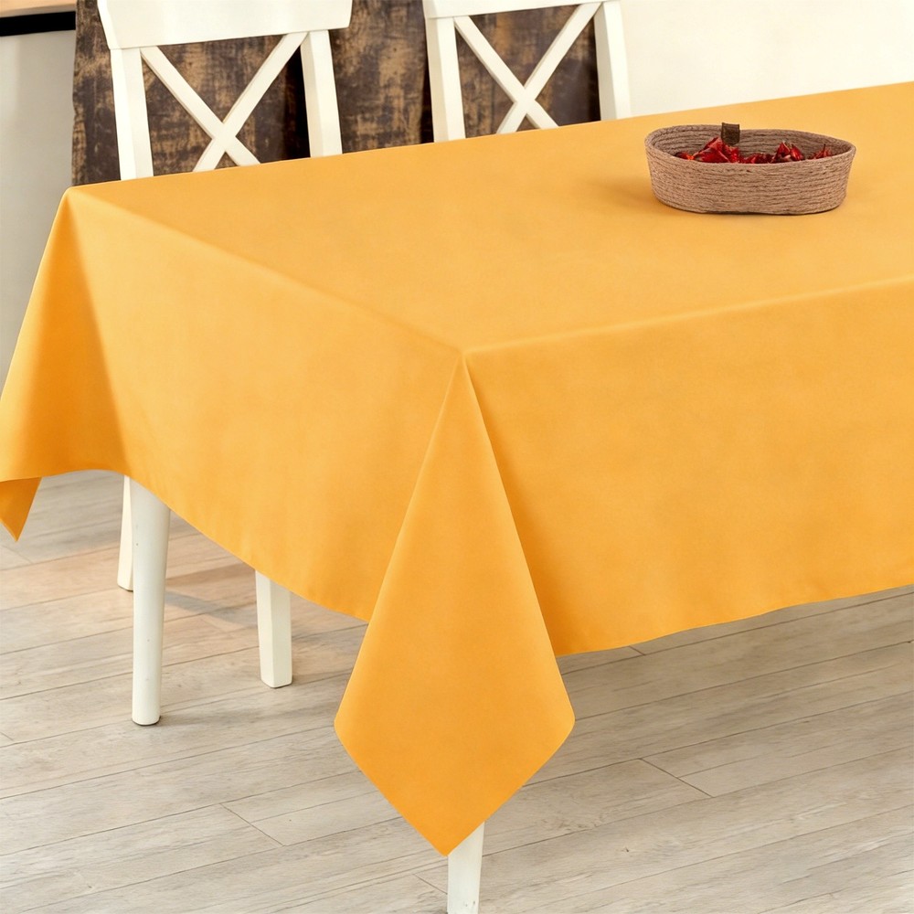 140x220cm Rectangle Tablecloth, Thickened Polyester Table Cloth Golden Yellow