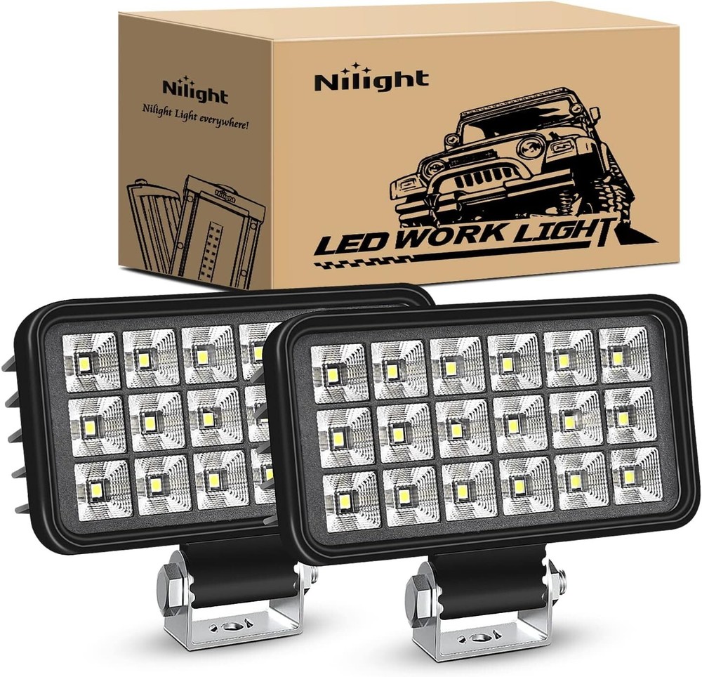 LED Work Light W/Integrated Toggle Switch, 2PCS 36W 150° Flood