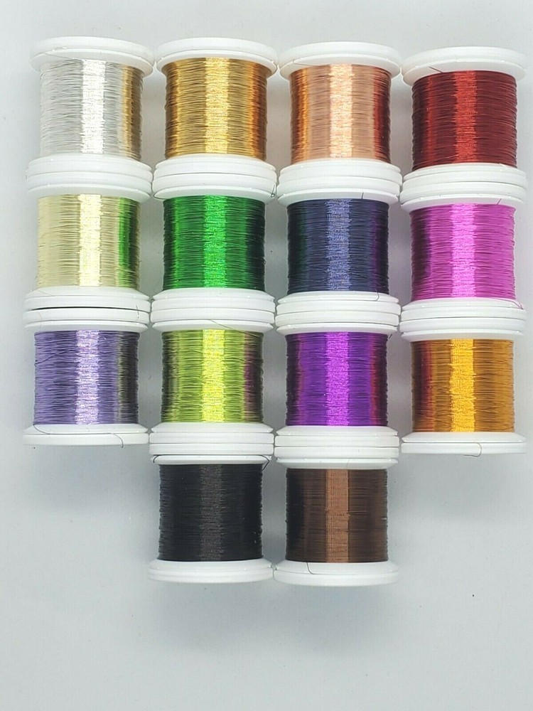 Hends EXTRA FINE COLORED WIRE Fly Tying 24 Yd Spools 0.09 mm