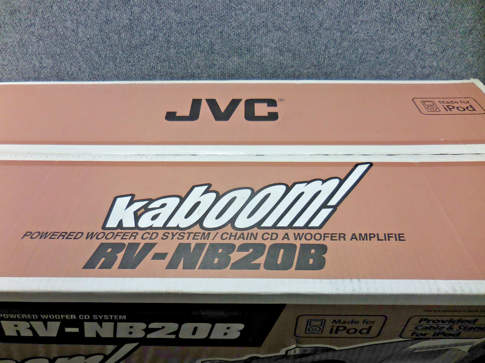 NOS New Unused JVC RV-NB20B Kaboom Boombox Stereo CD Guitar Jack ipod