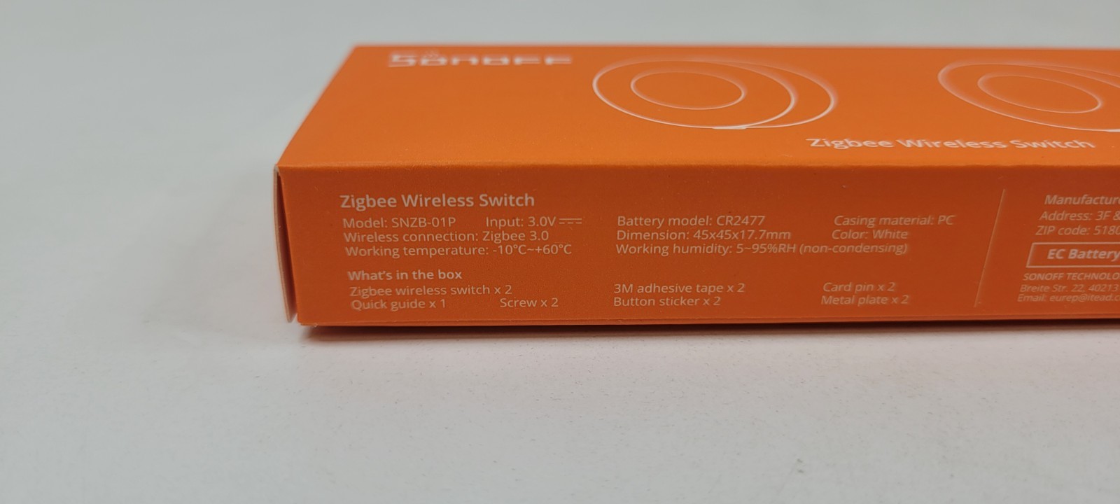 (2 PACK) SONOFF SNZB-01P Zigbee Smart Wireless Switch Smart Scene eWeLink NEW
