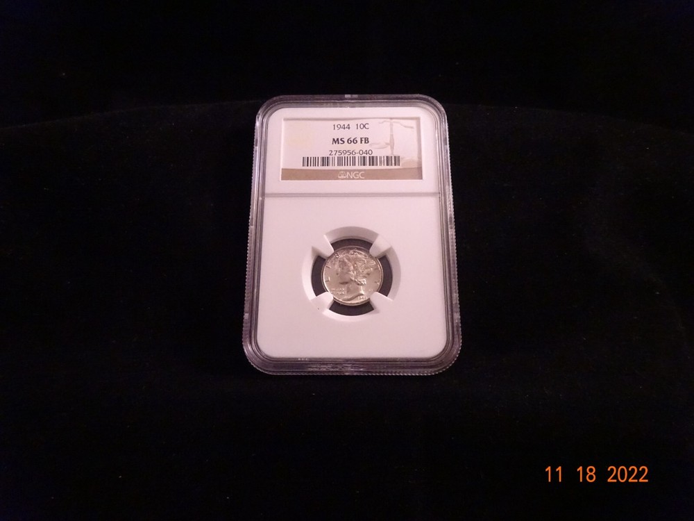 1944 Mercury Dime, NGC MS66 FB