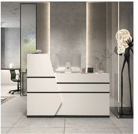 Desk Reception Office Counter Drawer Table Shelf Lockable Modern Checkout Front