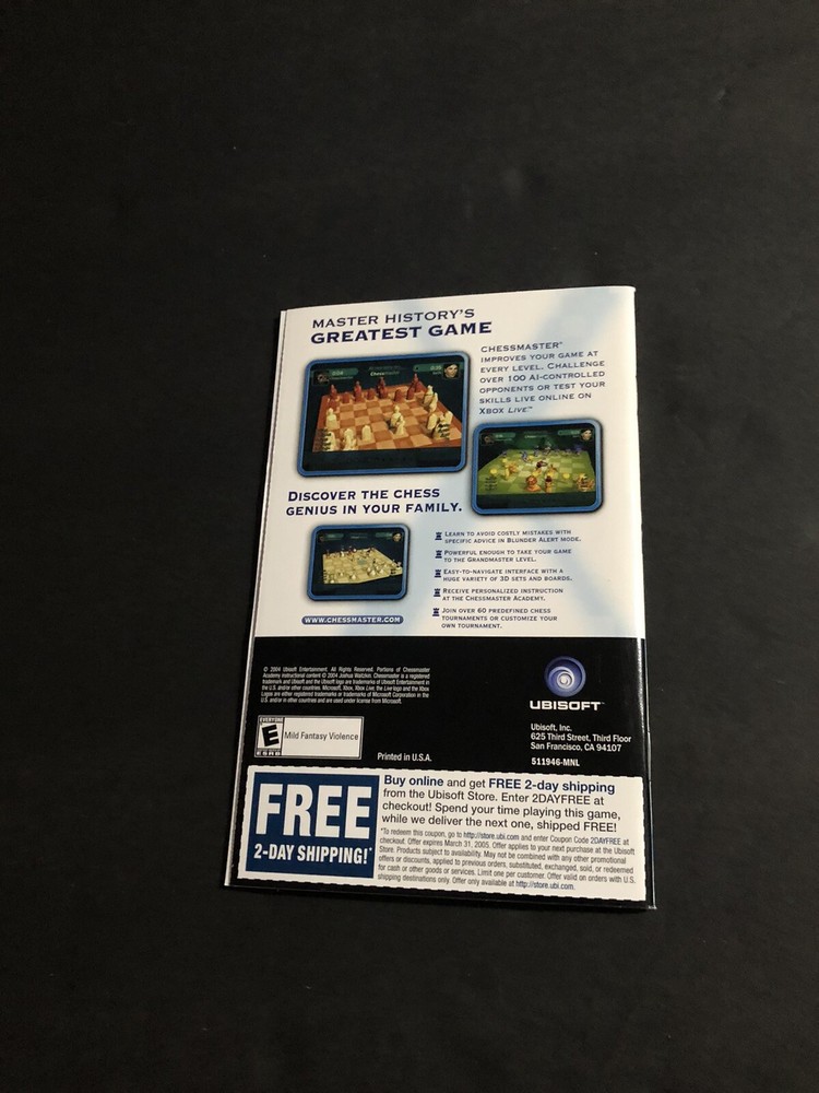 Chessmaster xbox Manual Only