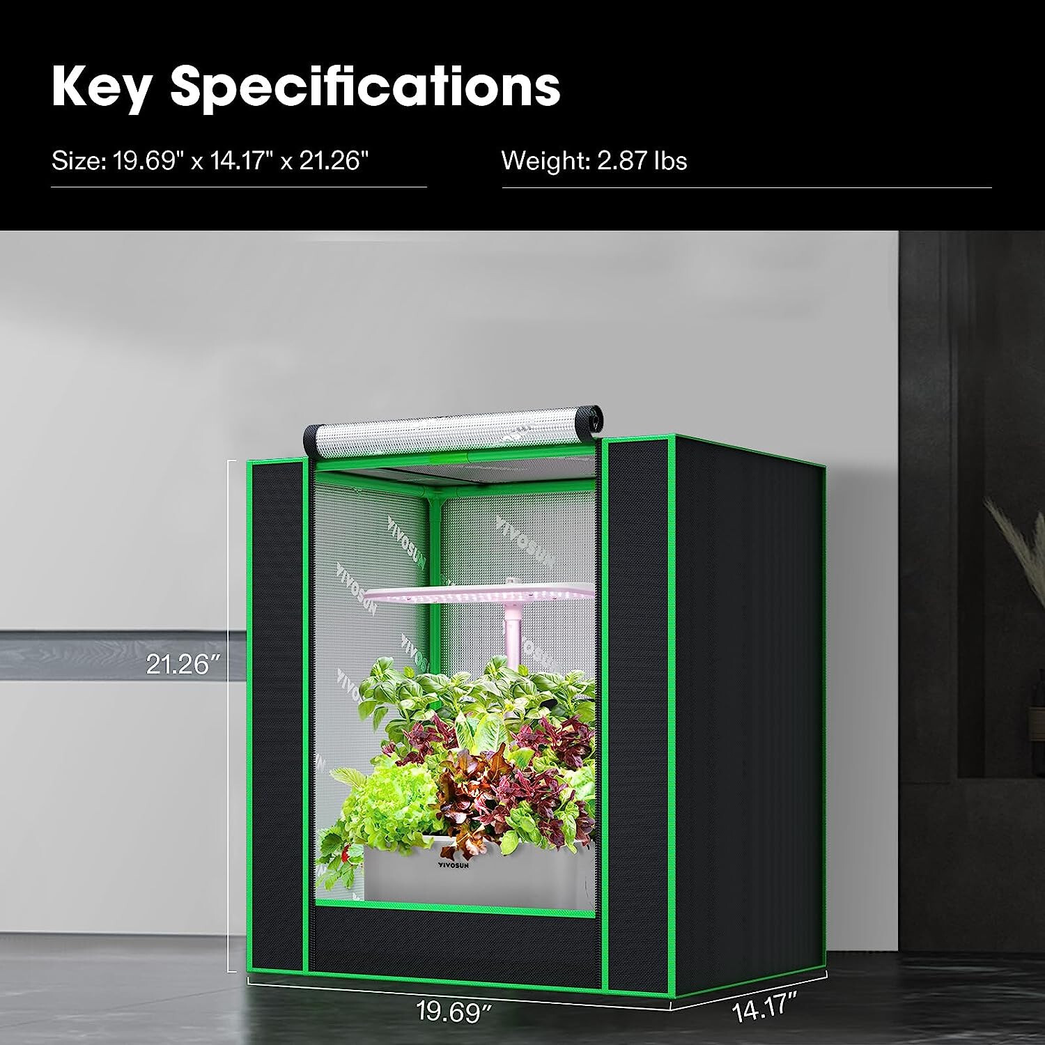 VIVOSUN Small Grow Tent19.69”x14.17”x21.26” ,High Reflective Mylar,Non Toxic