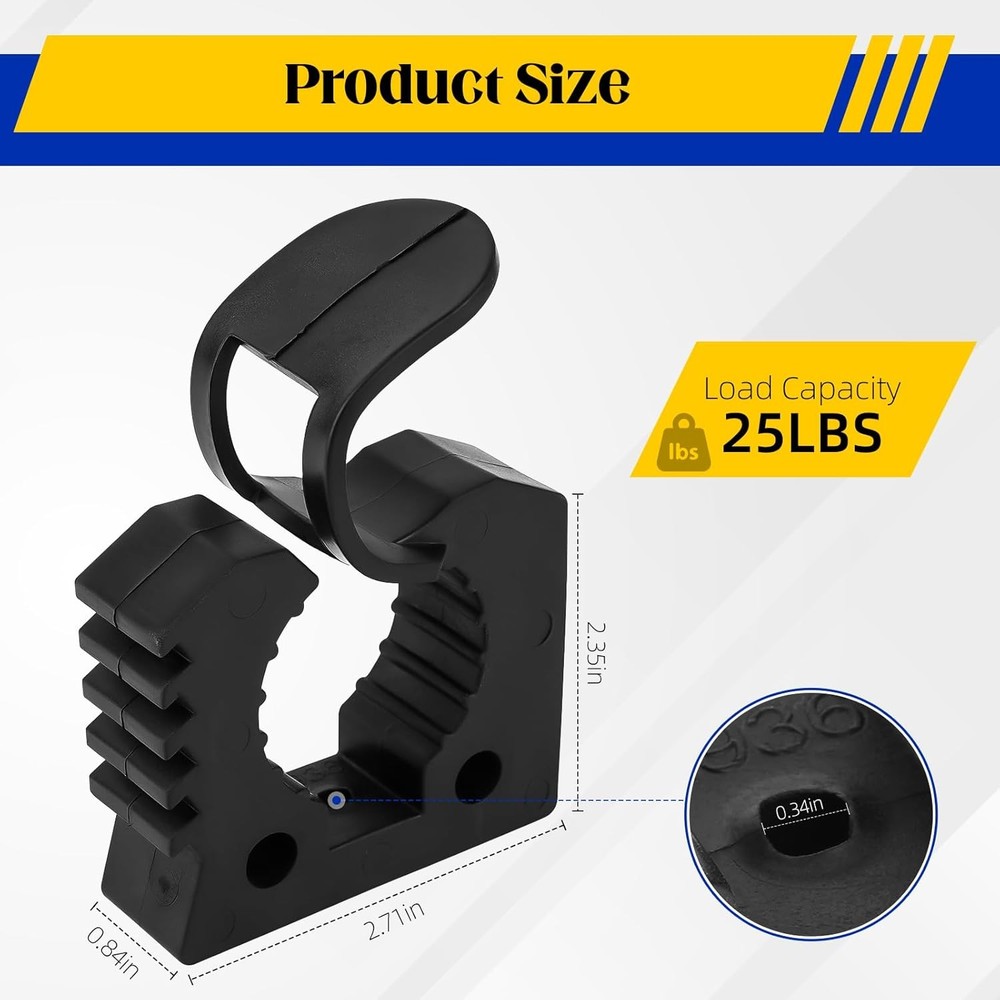 Rubber Clamp (2 Pack) Adjustable Non-Slip Quick Release Mount, Fits 1" - 2-1/4"