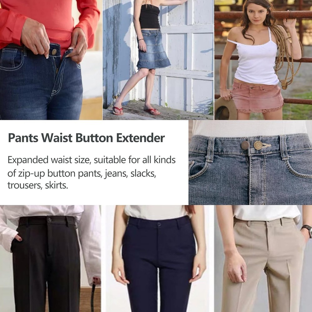 12PCS Button Extenders for Jeans, KAJUDA Pants Extender - Assorted
