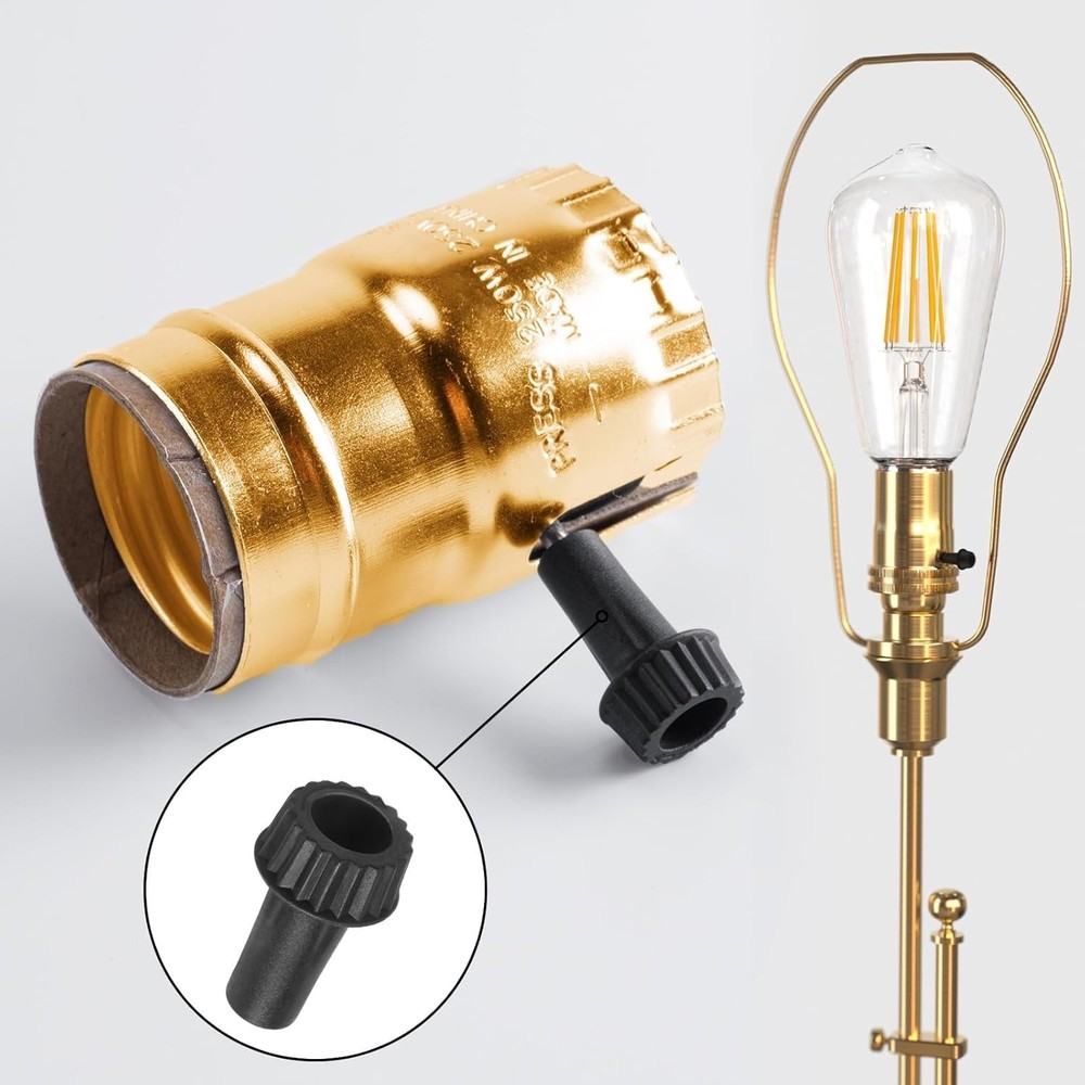 Light Lamp Turn On/Off Switch Knobs Replacement, Black, Standard Size, for Ta...