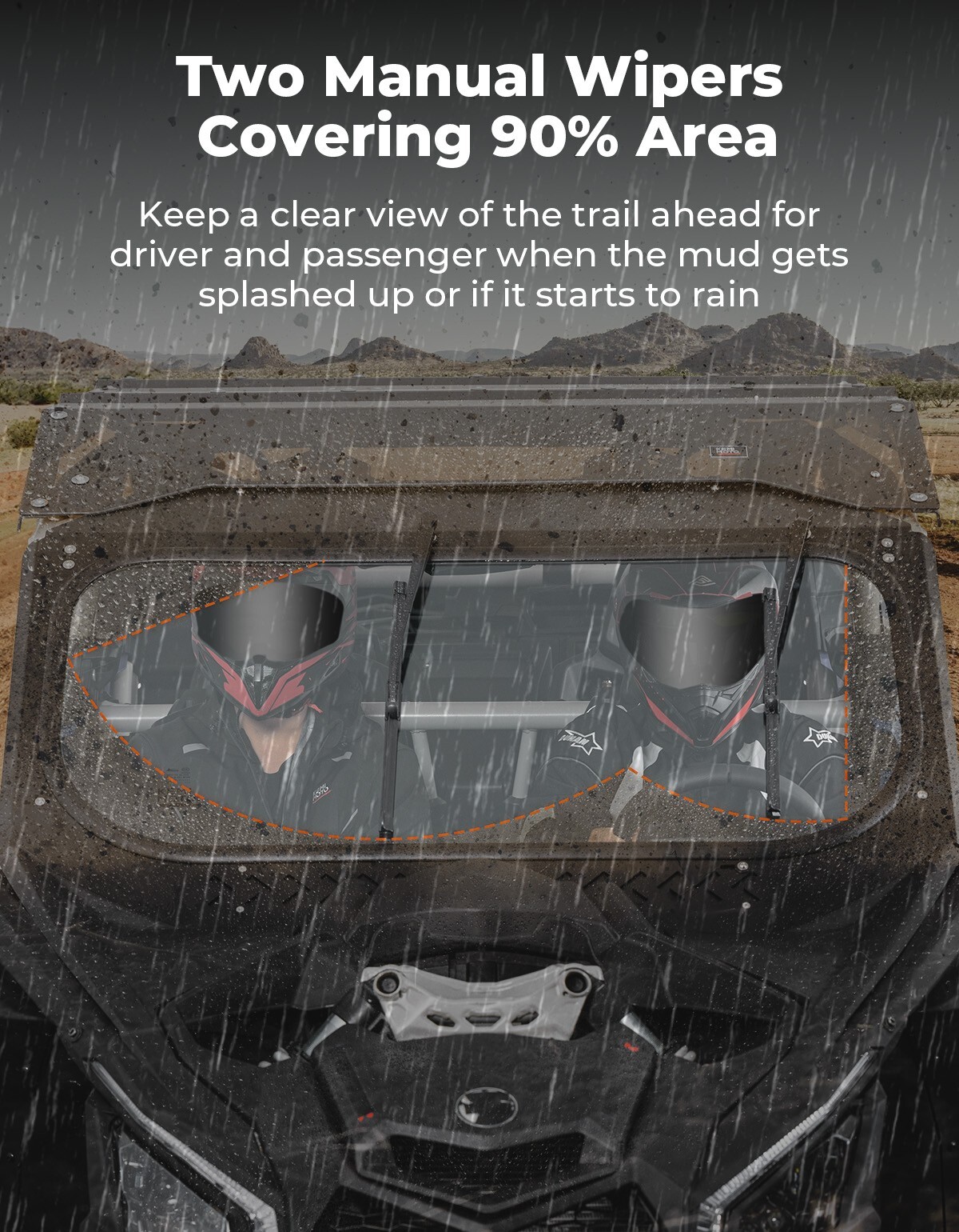 X3 Glass Windshield W/ Sliding Vents + Dual Manual Wipers for Can-Am Maverick X3