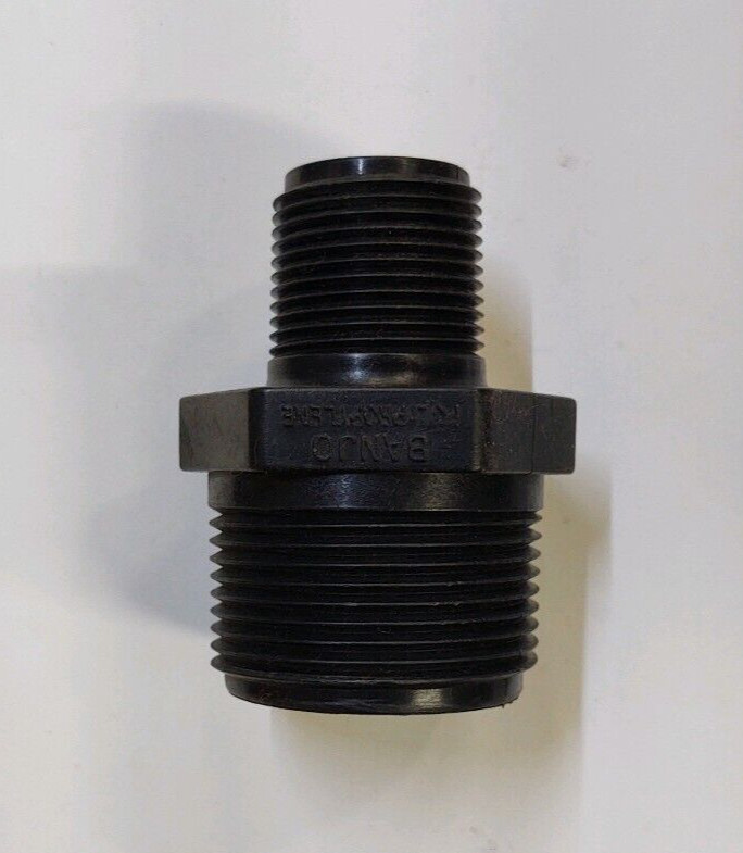 RN125075 BANJO REDUCER NIPPLE BLACK POLYPROPYLENE