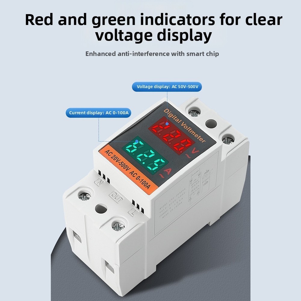 AC Voltage and Current Meter with Dual Display for Fast and Easy Installation