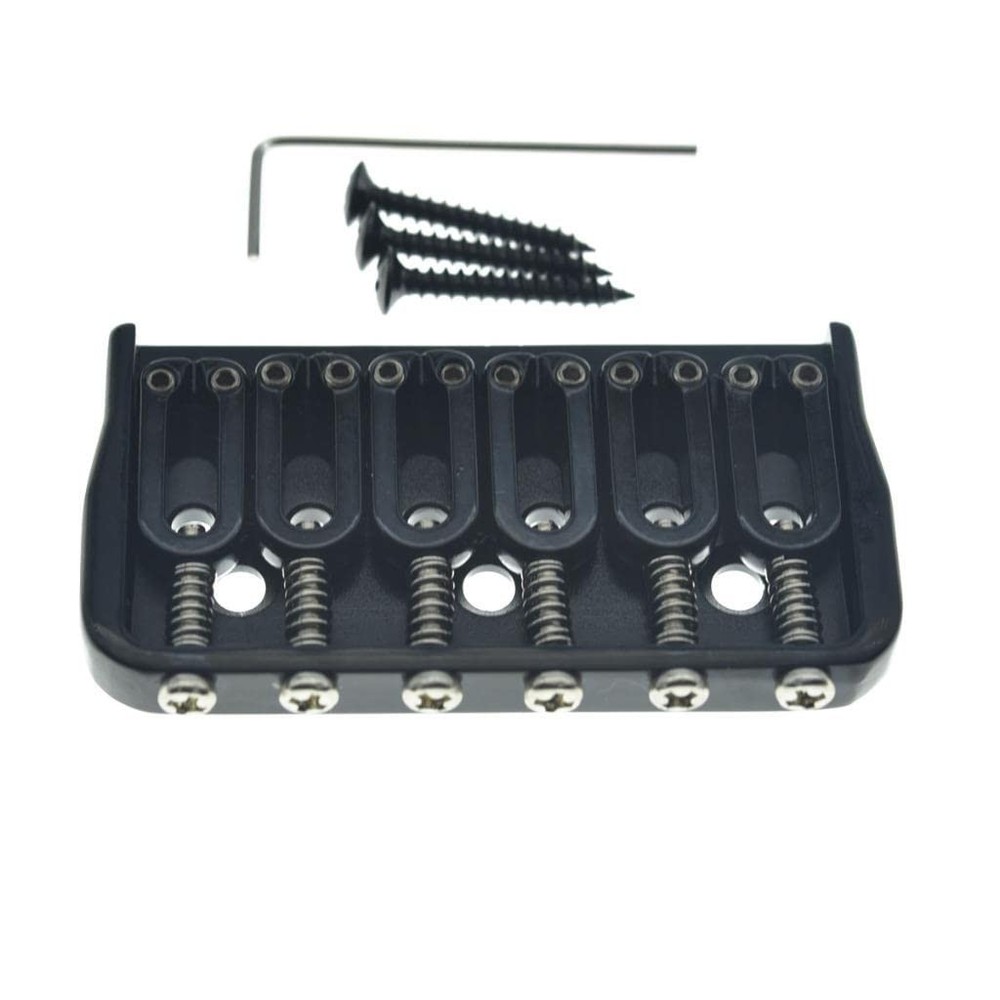 KAISH Black 6 String Guitar Fixed Bridge Electric 6 Model
