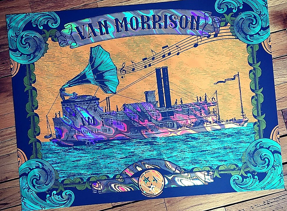 VAN MORRISON NASHVILLE 2017 LAVA FOIL PRINT POSTER AE SIGNED S/N #/35 IN STOCK!