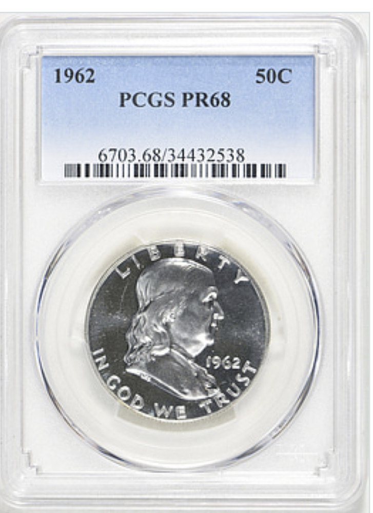 1962 Franklin Half Dollar 50C PCGS PR68