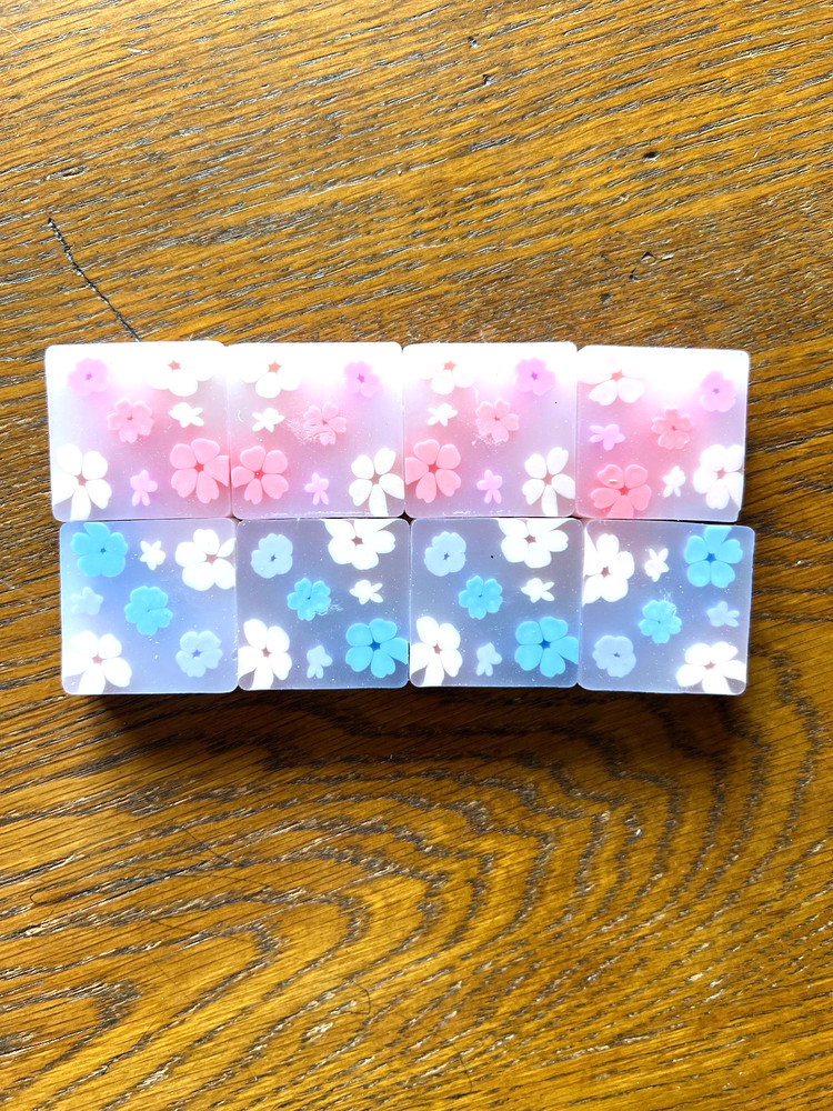 8 Cherry Blossom Erasers, Version 1, New and Unused