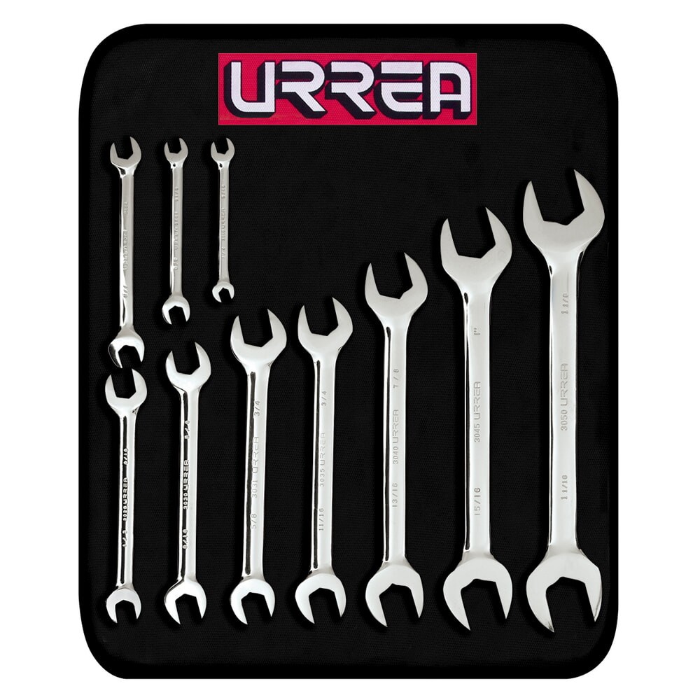 URREA 3000H Sae Full Polish Open-End Wrench Set 10 Pieces