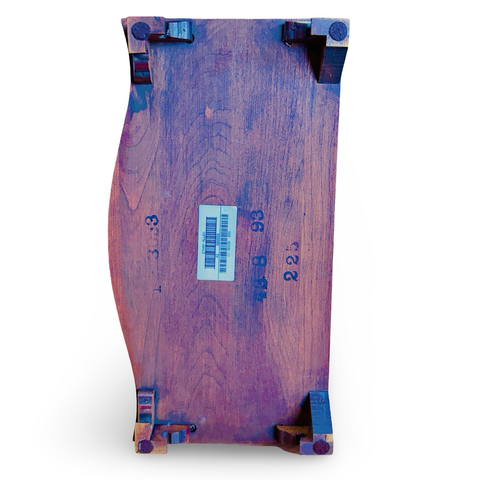 Ethan Allen Solid Wood Oval Swivel Vanity Mirror w/ Drawer 1993 Vintage