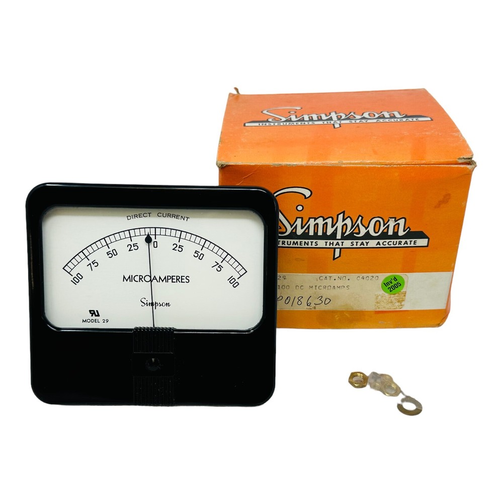 SIMPSON MODEL 29 MICROAMPERES PANEL METER NEW/NOS