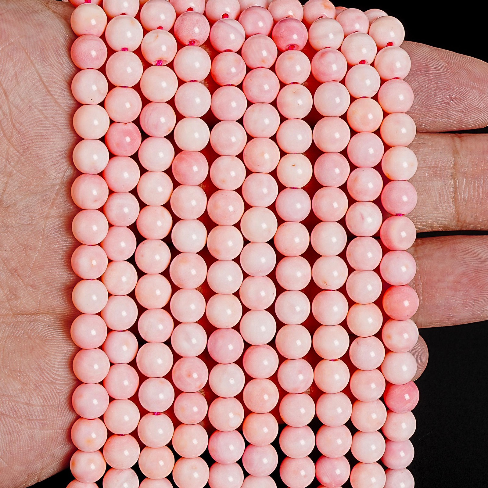 Pink Queen Conch Shell Beads Natural AA Gemstone Round Loose Beads 6MM 8MM