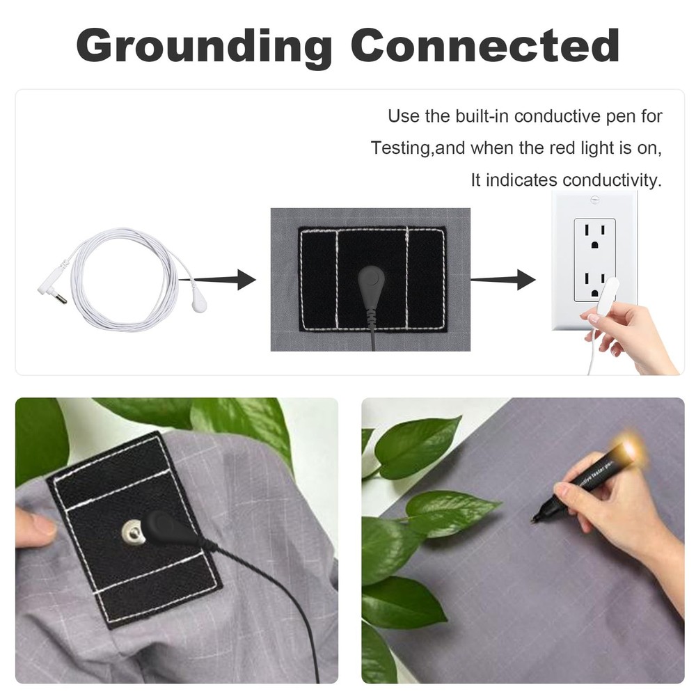 Grounding Sheets Full, Earth Grounding Fitted Sheet Full Size, 10% Silver Fib...