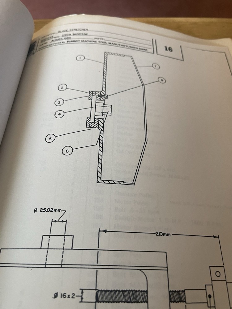 Summit Machine Tools Operator's Manual 250-M Bandsaw