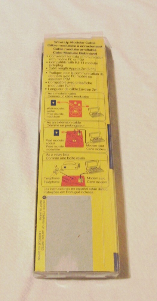 JVC Wind-Up Modular Cable for Notebook PC Extension & Junction HC-T220 New