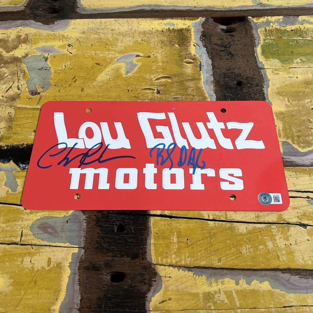 Chevy Chase Beverly D'Angelo Autographed Signed Lou Glutz Replica Plate BAS Wit