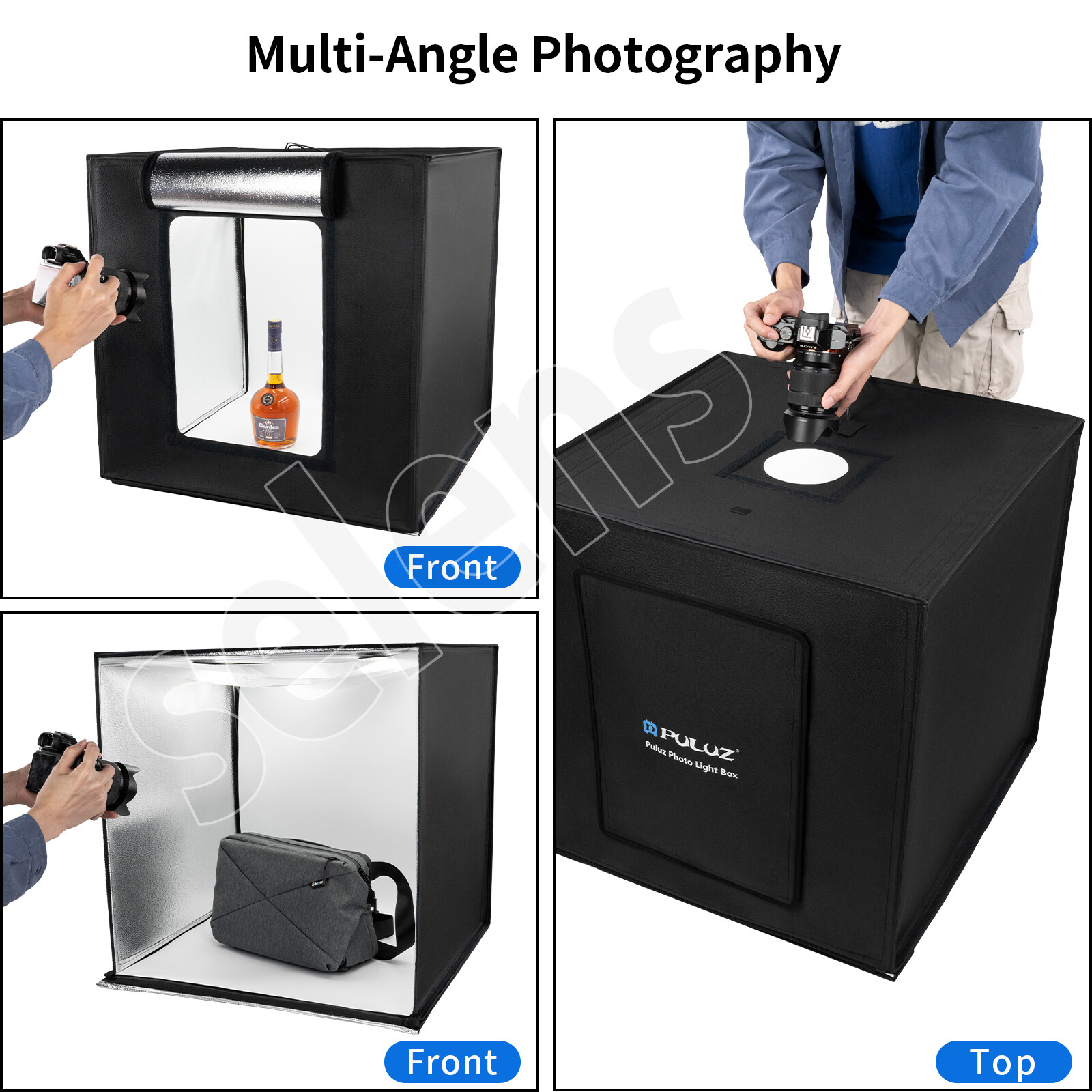 PULUZ 24" Large LED Light Box Photo Tent Dimmable Photography Studio Shooting