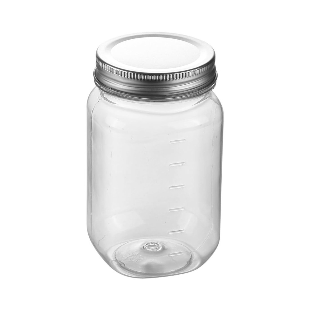 16 OZ Mason Jars Plastic Clear Storage Containers with Lids Empty Refillable ...