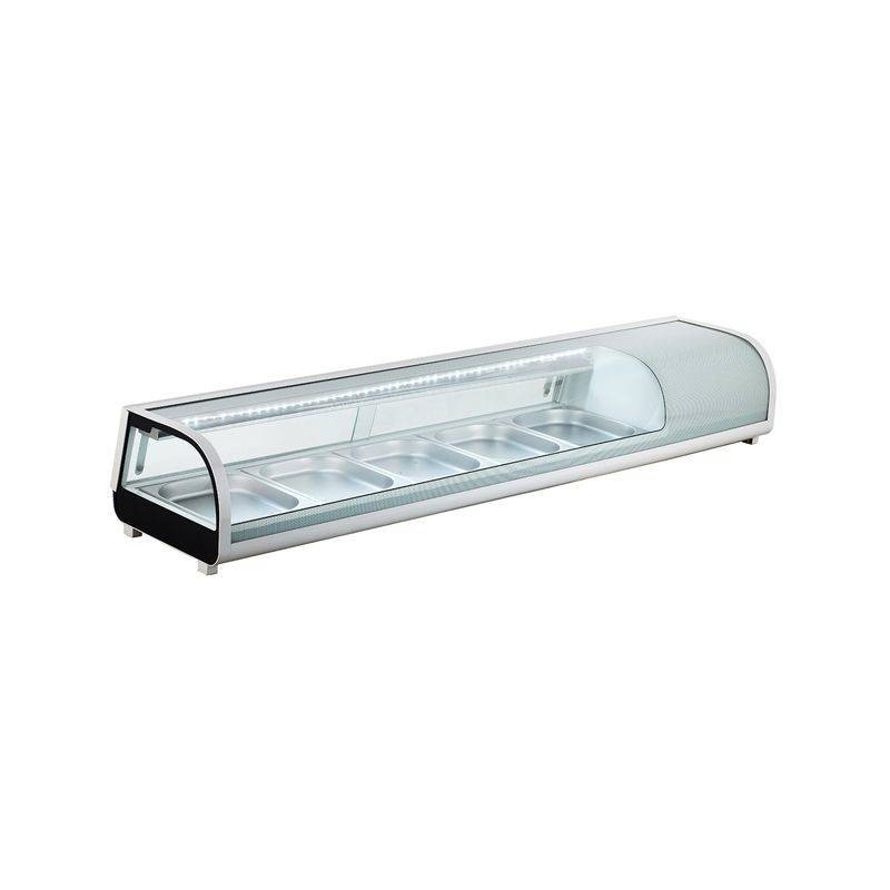 70" Refrigerated Sushi Display Case, Silver
