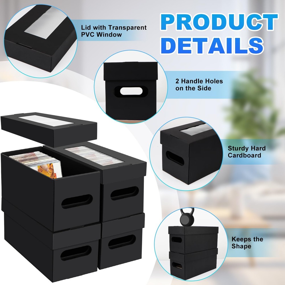 CD Storage Boxes4 Pack CD Case StorageCardboard CD Case Holder with LidHolds ...