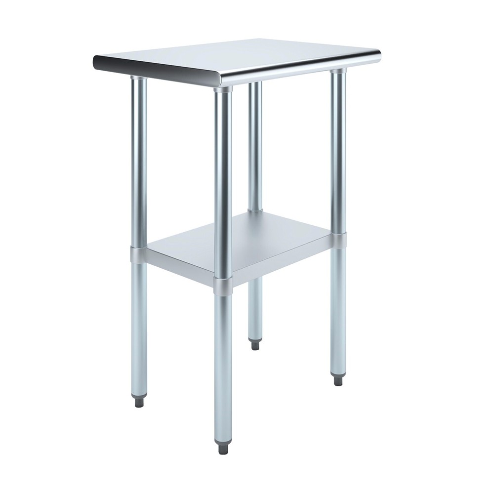 18" X 24" Stainless Steel Work Table With Galvanized Undershelf