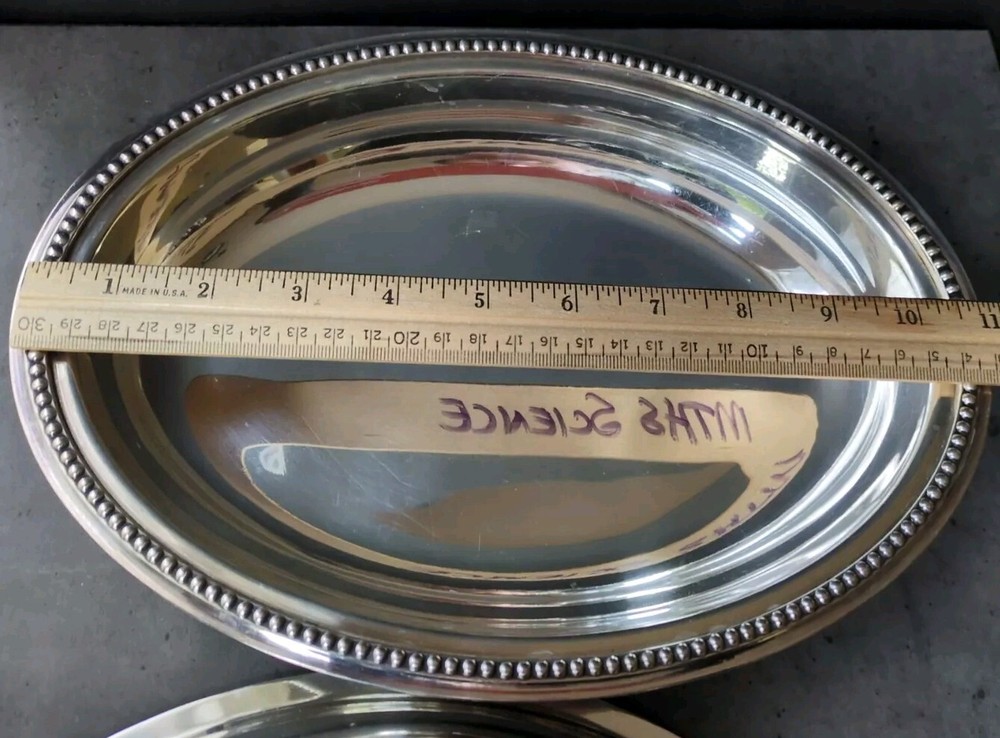Birks Silver Plate Oval Covered Serving Entree Dish Bowl Bead England EP-NS