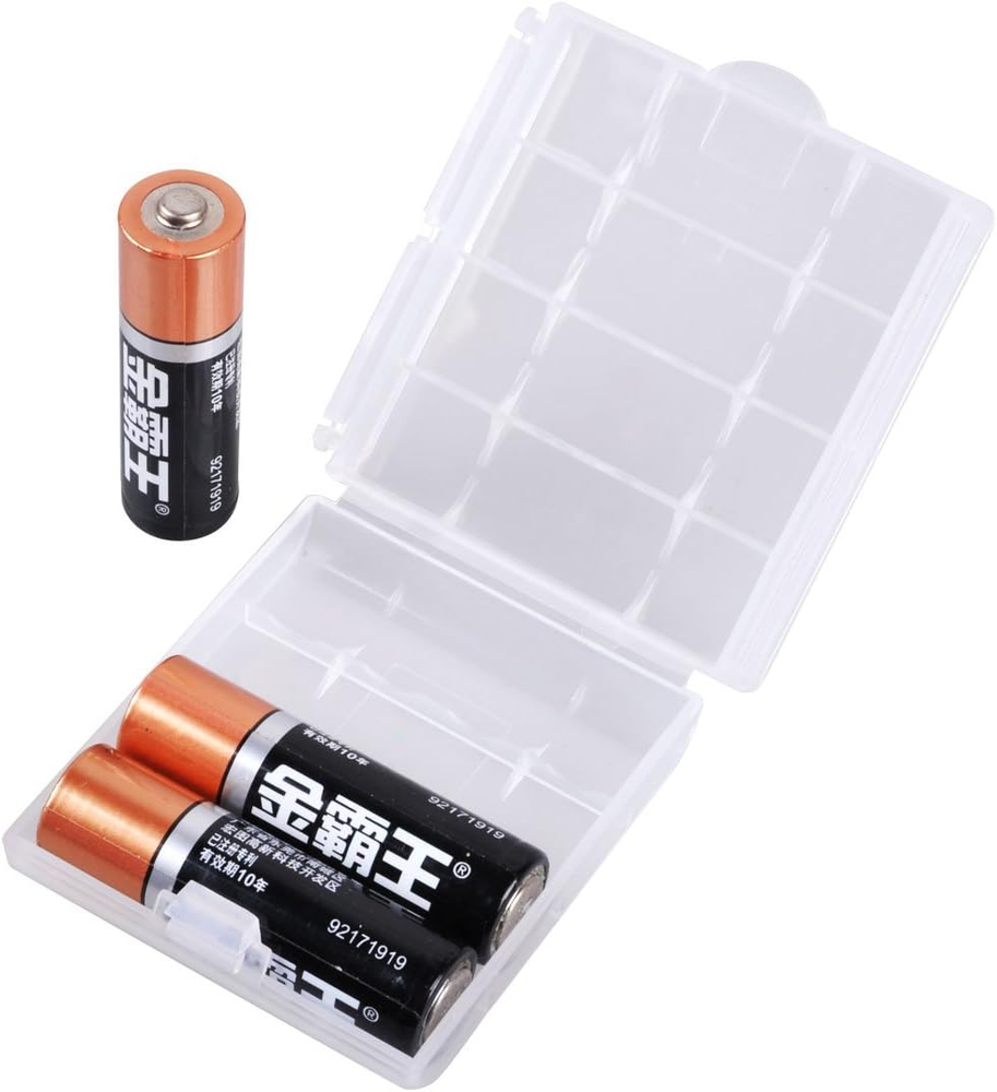 12 Pcs AA/AAA Battery Storage Case Holder Box, Clear Color