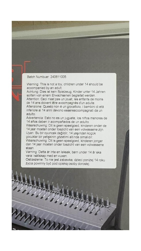 Rayson SD-1501A21 Binding Machine with Combs Set - 21 Hole / 200 Sheets Comb ...