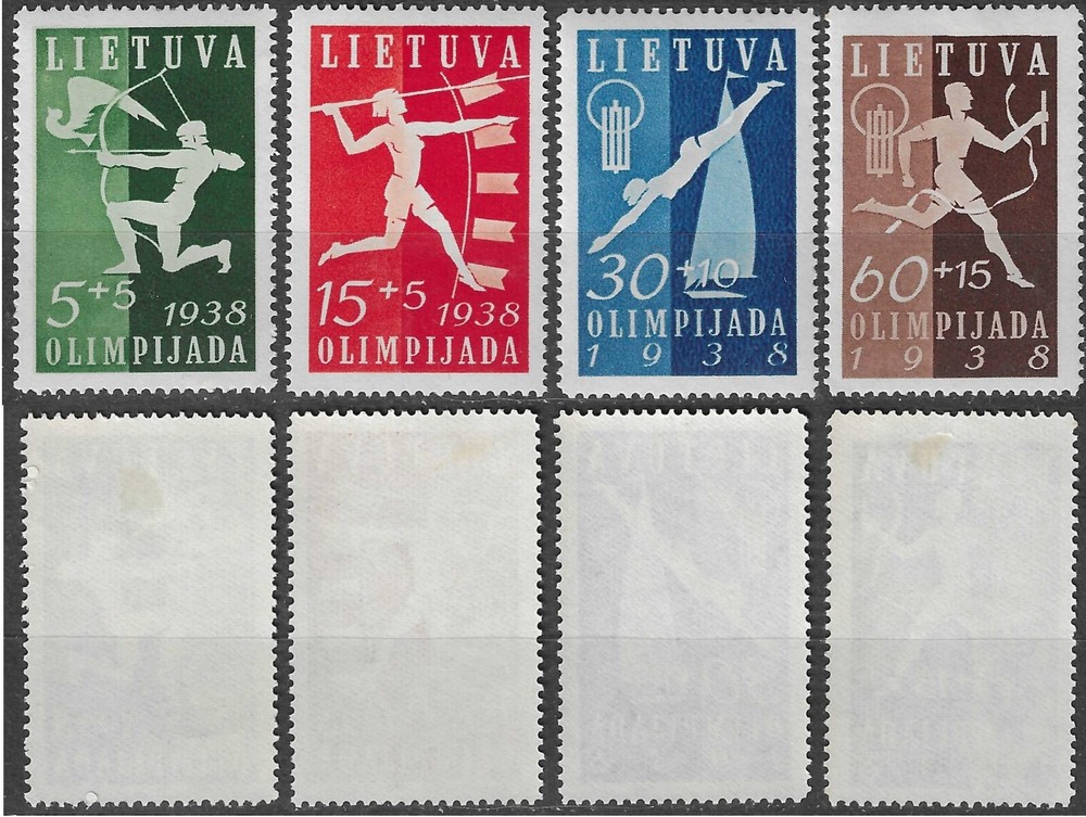 Olympic Games Complete Set Lithuania Mint MNH/MLH 1938
