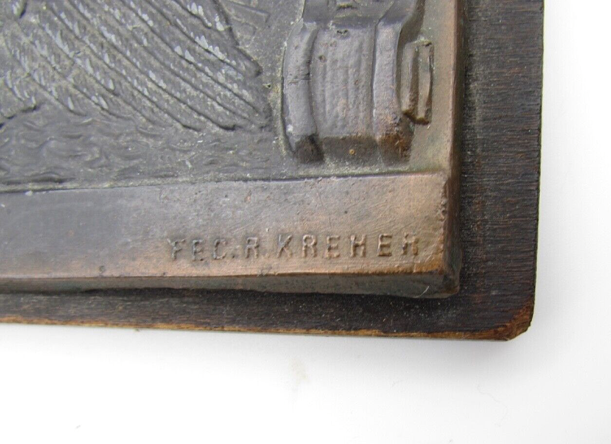 Original WWI Hindenburg 1914-1915 Patriotic Plaque Masuren Tannedberg Lodz