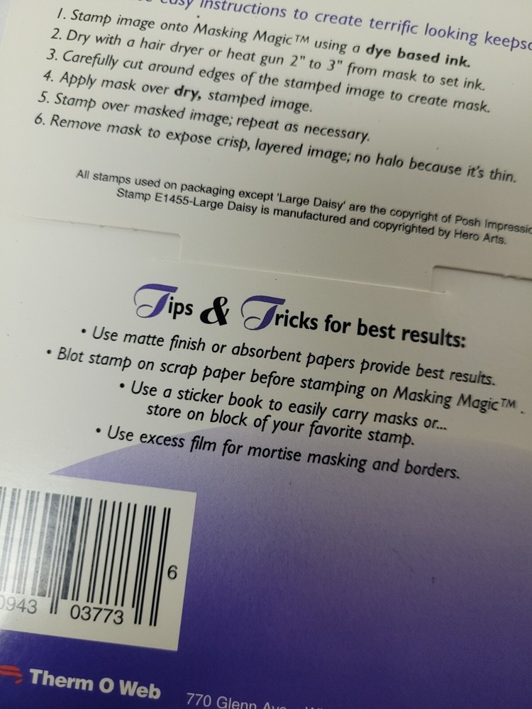 Therm O Web Masking Magic Value Pack Clear Reusable 8 Sheets 4.25X5.5