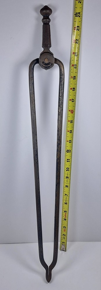 Antique Hand Forged fireplace tongs