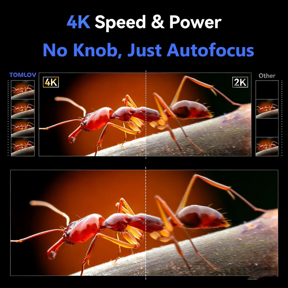 TOMLOV 4K Autofocus Digital Microscope Coin View Magnifier Soldering Microscope