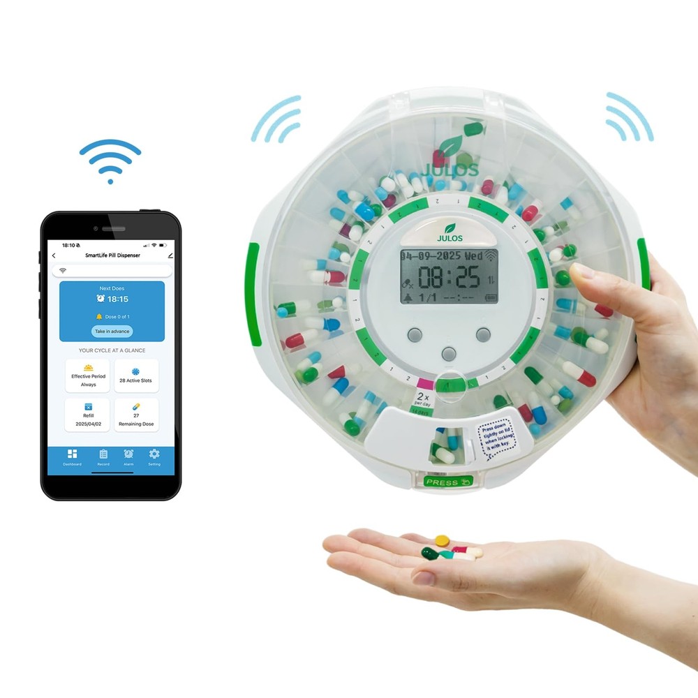 Smart WiFi Automatic Pill Dispenser with Audio/Visual/APP Alerts for Elderly ...