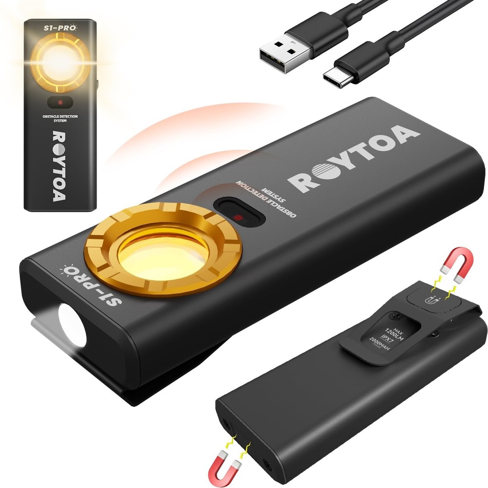 ROYTOA Pocket Flashlight Rechargeable Work Light EDC Slim Flat Flashlight 120...