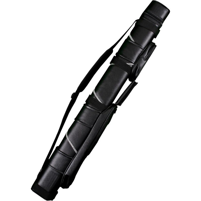 Hard Pool Cue Case 2 Piece Carrying Case Adjustable Strap Divider Chalk Pocket