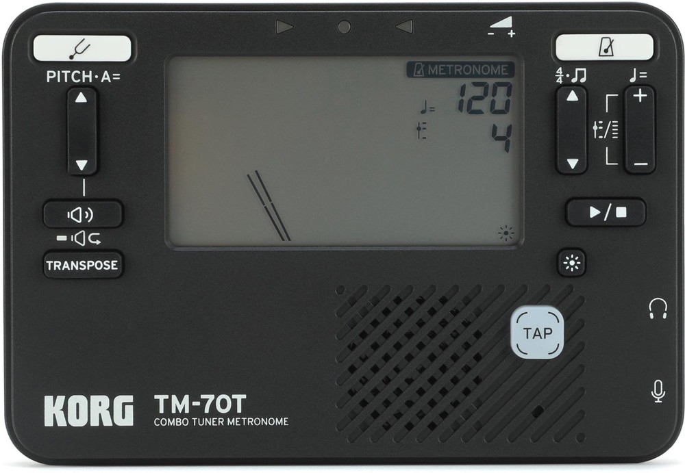 Korg TM-70 Tuner and Metronome - Black (2-pack) Bundle