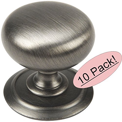 *10 Pack* Cosmas Cabinet Hardware Antique Silver Round Cabinet Knobs #6542AS
