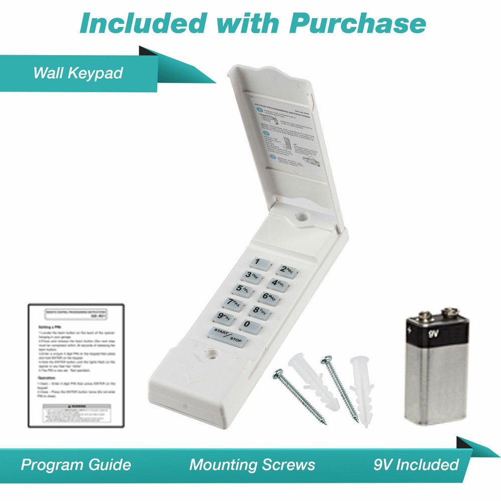 Replacement Garage Door Opener Wireless Wall Keypad Console for Linear MDTK